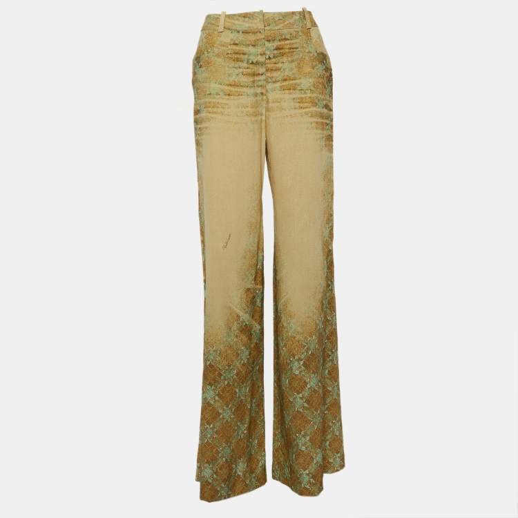 مملوكة مسبقًا Roberto Cavalli Multicolor Print Silk Wide Leg Trousers S