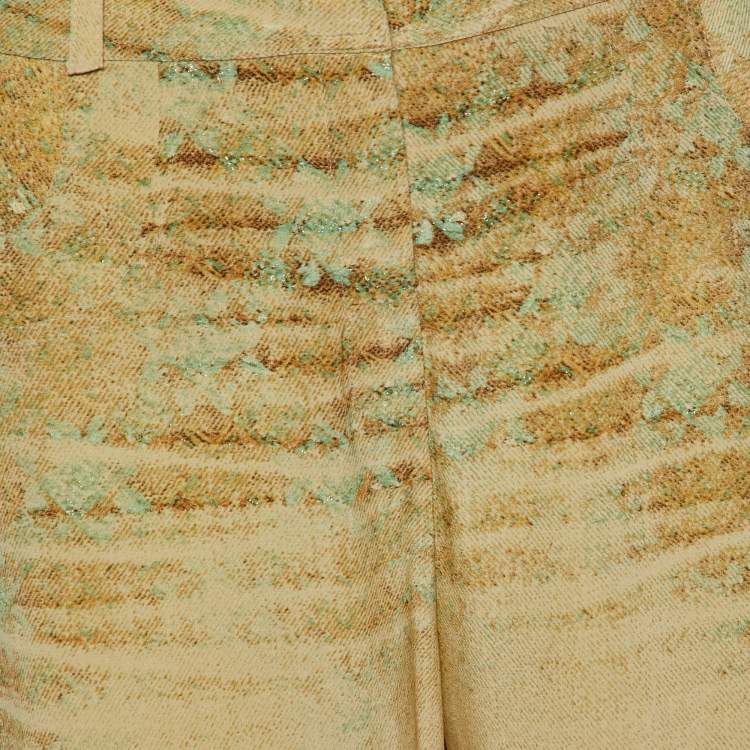 مملوكة مسبقًا Roberto Cavalli Multicolor Print Silk Wide Leg Trousers S