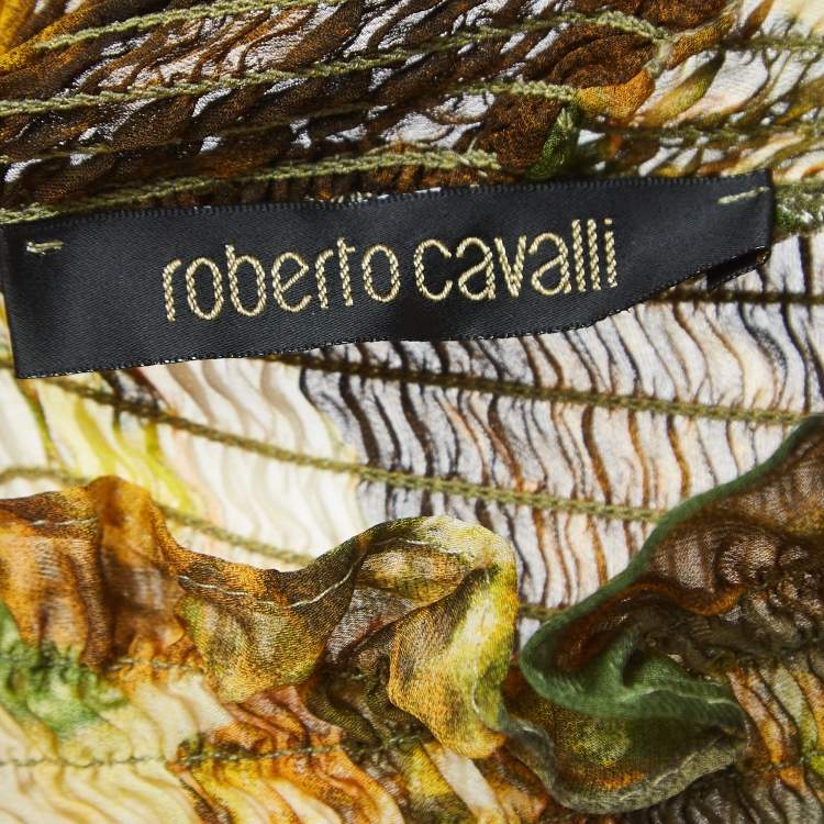 Pre Owned Roberto Cavalli Multicolor Print Silk Gustav Klimt Blouse M