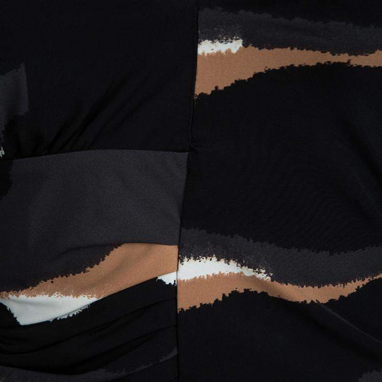 Pre Owned Roberto Cavalli Multicolor Animal Printed Knit Top and Maxi Skirt Set L