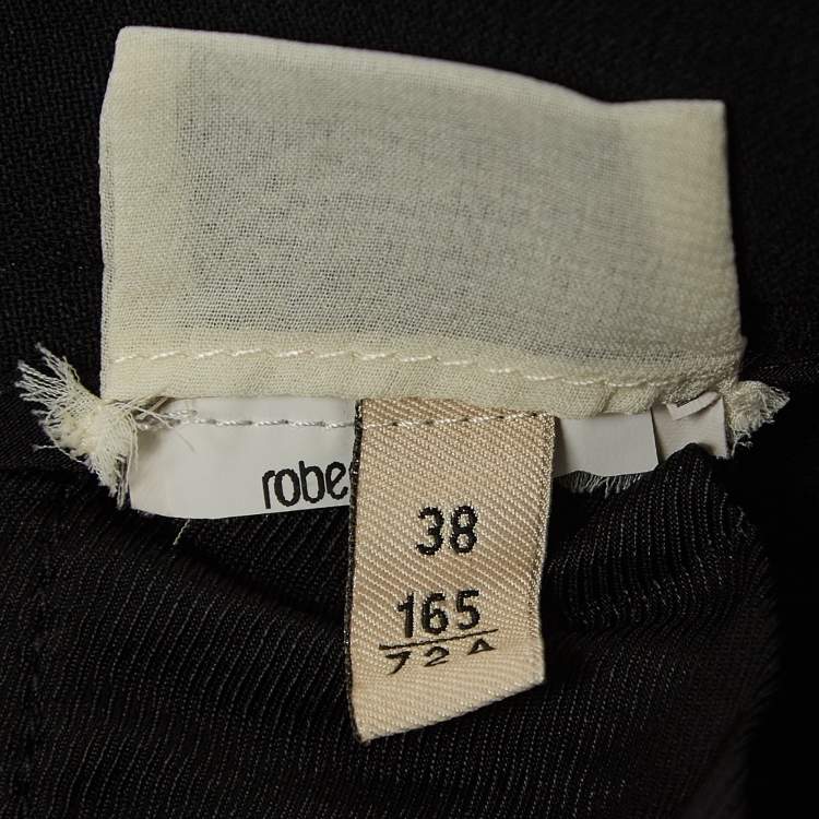 Pre Owned Roberto Cavalli Black Crepe High Waist Trousers S