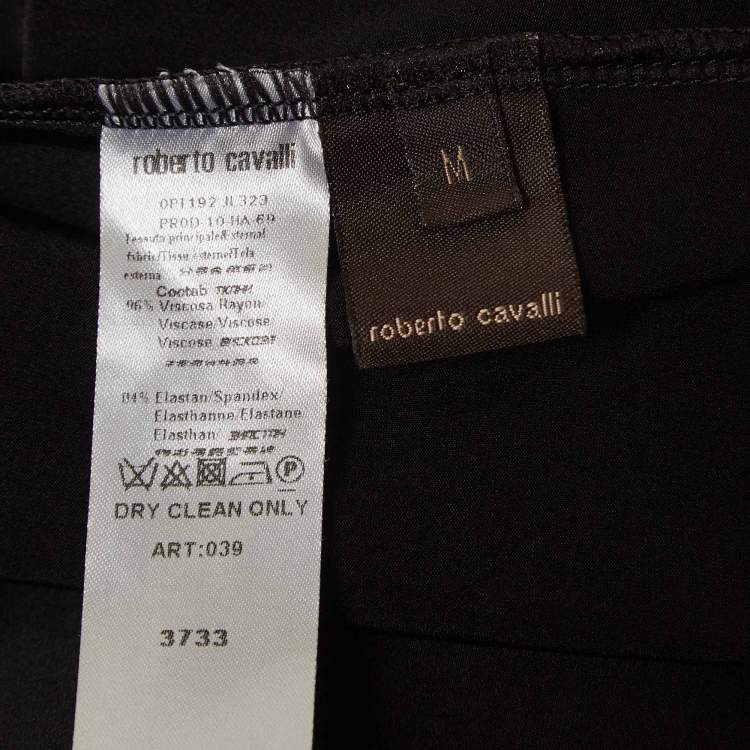 Pre Owned Roberto Cavalli Black Jersey Snake Buckle Detail Sleeveless Maxi Dress M