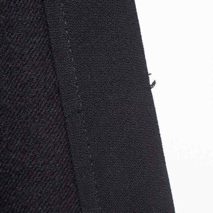 Pre Owned Roberto Cavalli Black Silk Trimmed Wool Elasticated Waist Joggers S