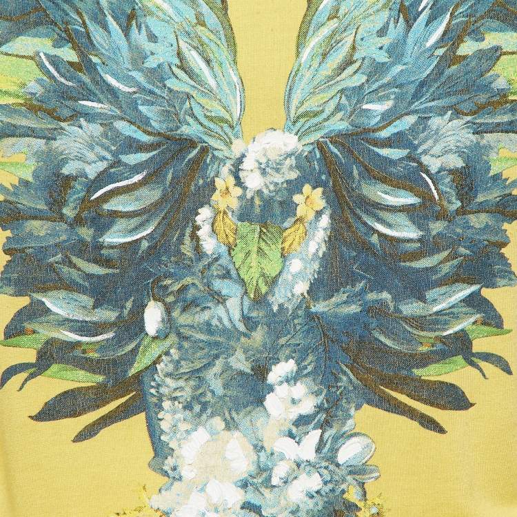 مملوكة مسبقًا Roberto Cavalli Printed Yellow Modal Knit Tank Top 