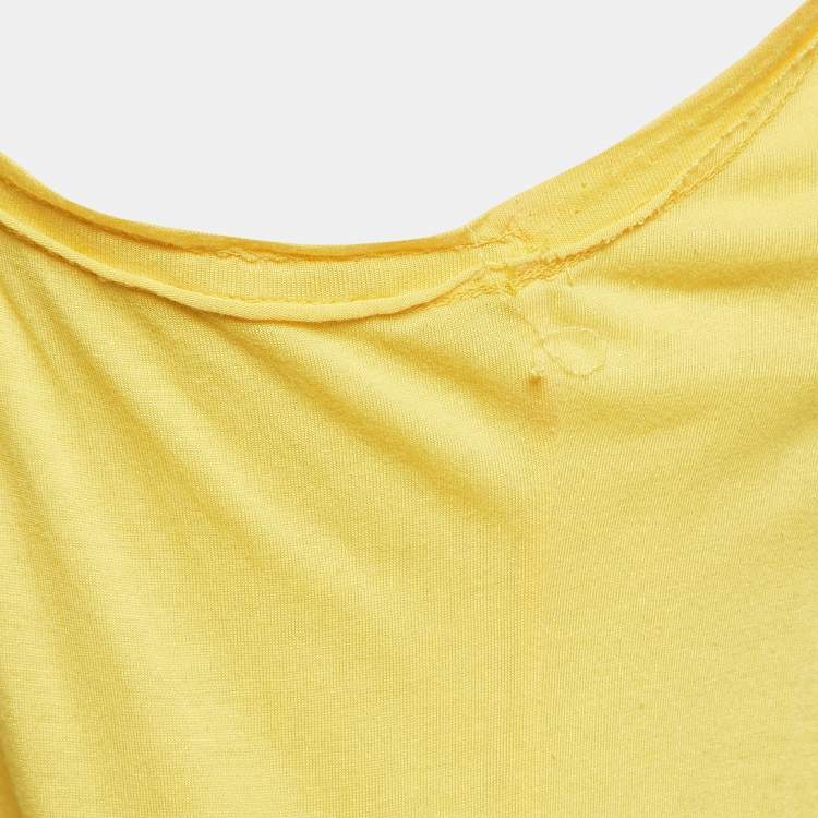 مملوكة مسبقًا Roberto Cavalli Printed Yellow Modal Knit Tank Top 