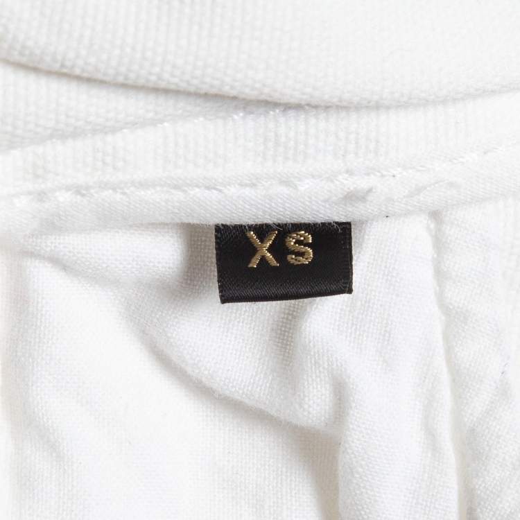 Pre Owned Roberto Cavalli White Contrast Trim Denim Buttoned Jeans XS