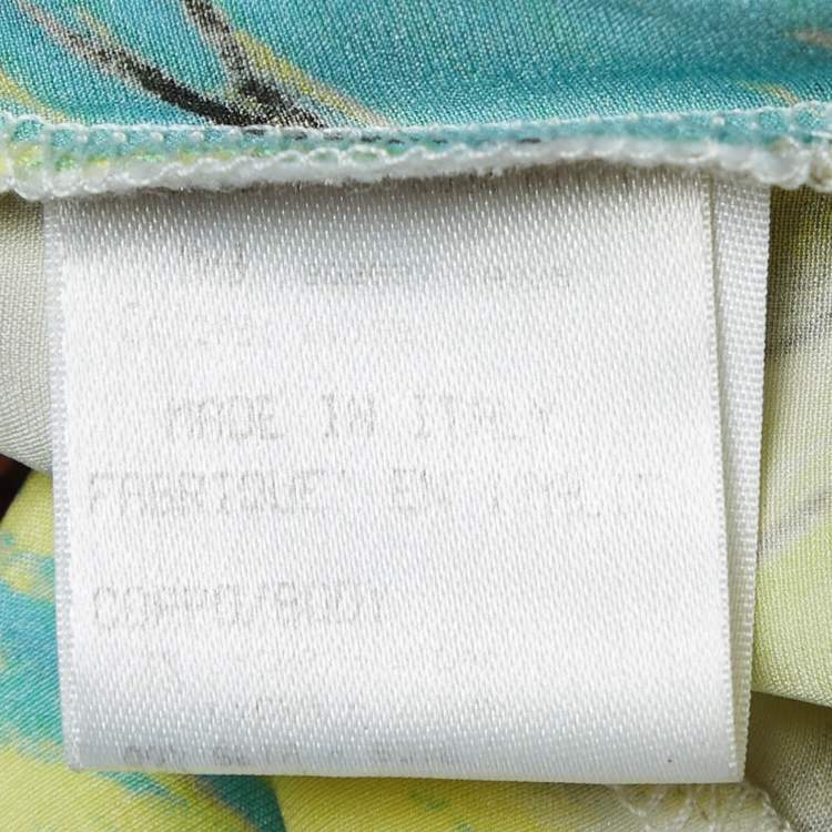 Pre Owned Roberto Cavalli Multicolor Print Stretch Silk Sleeveless Top S
