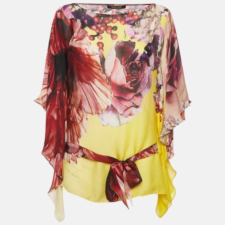 Roberto Cavalli floral store 100% silk top