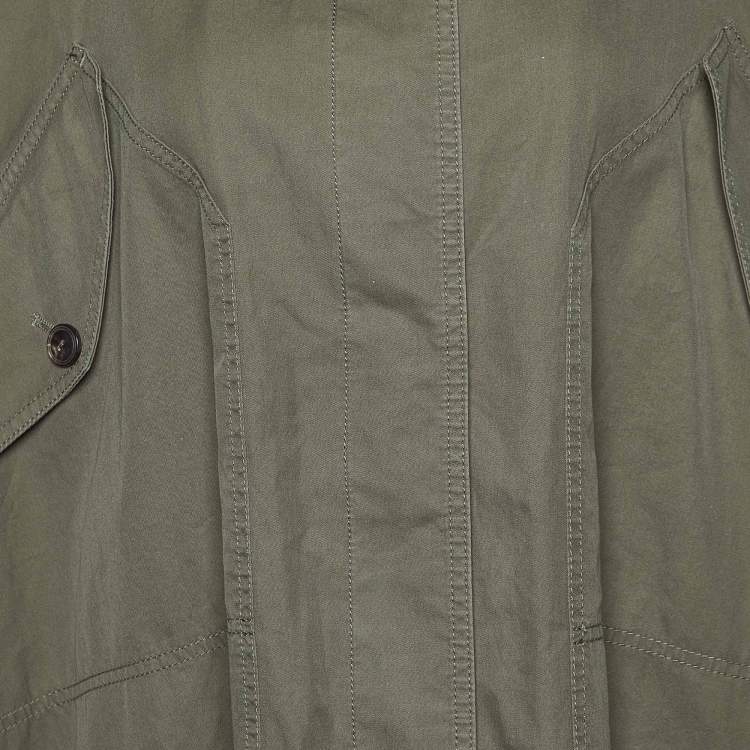 Pre Owned Roberto Cavalli Green Cotton Oversized Sleeveless Coat  M
