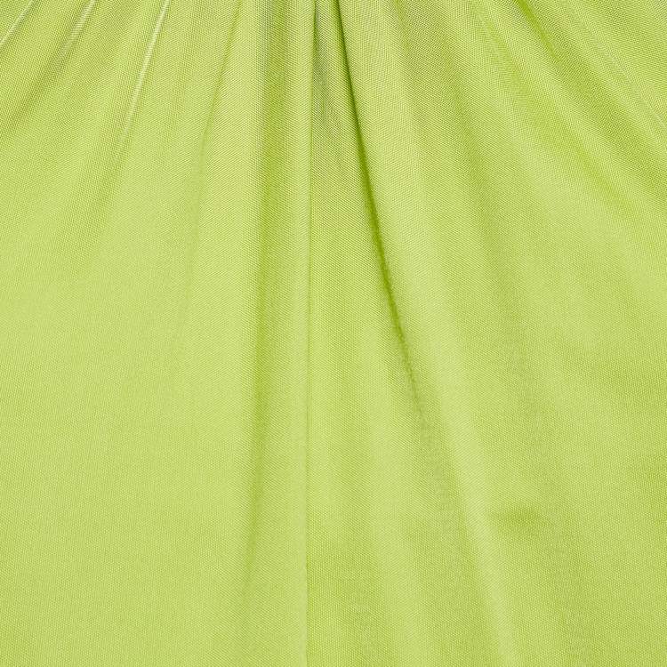 Pre Owned Roberto Cavalli Fluorescent Green Jersey Shoulder Strap Top L