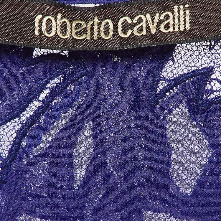 مملوكة مسبقًا Roberto Cavalli Purple Embellished Silk Kaftan Maxi Dress M