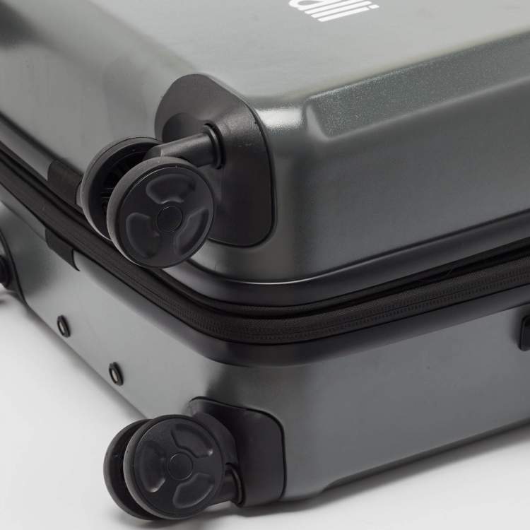 Pre Owned Roberto Cavalli Grey Polycarbonate Lightweight Spinner Suitcase Set of 3