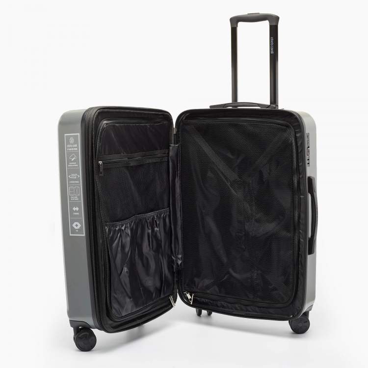 Pre Owned Roberto Cavalli Grey Polycarbonate Lightweight Spinner Suitcase Set of 3