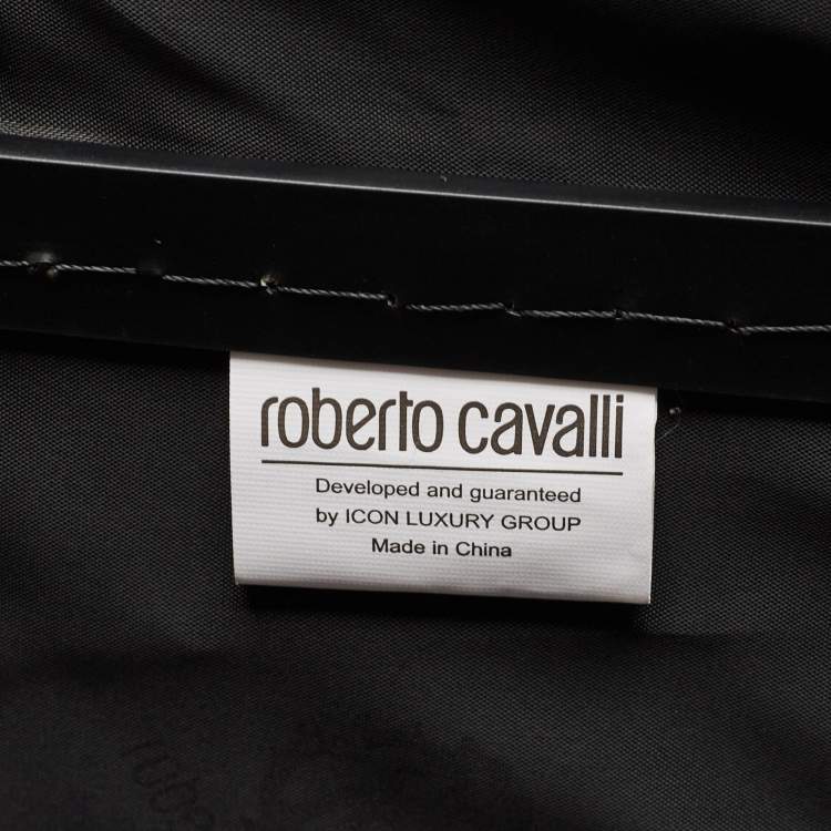 Pre Owned Roberto Cavalli Grey Polycarbonate Lightweight Spinner Suitcase Set of 3