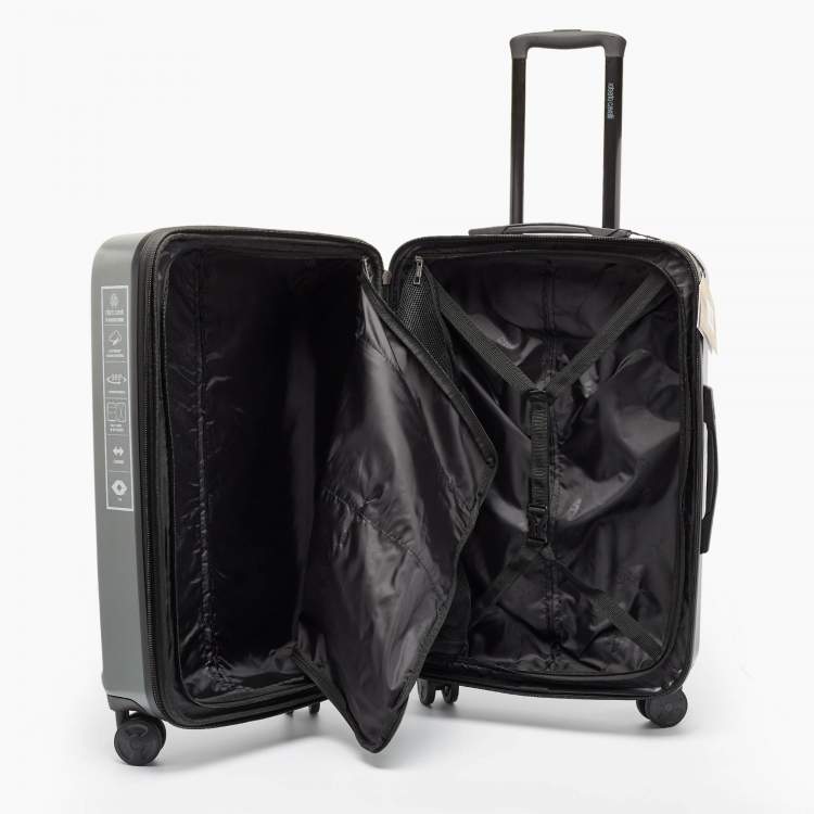 Pre Owned Roberto Cavalli Grey Polycarbonate Lightweight Spinner Suitcase Set of 3