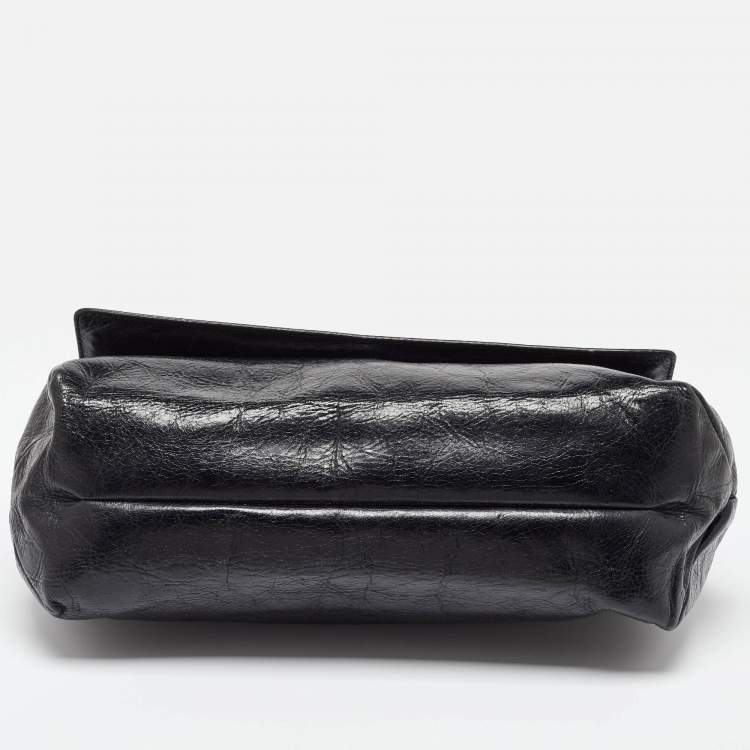 Pre Owned Roberto Cavalli Black Leather Diva Top Handle Bag