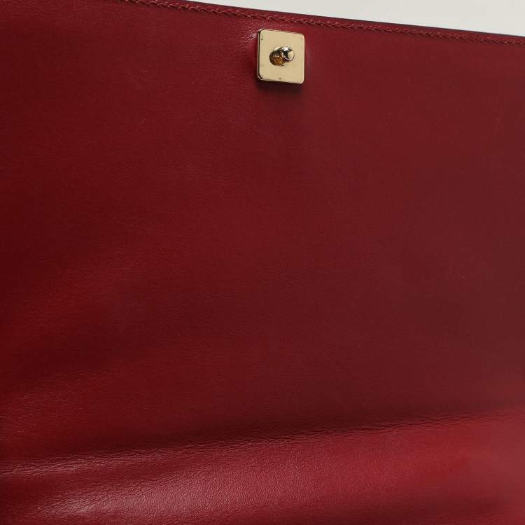 Pre Owned Roberto Cavalli Burgundy/Black Watersnake Top Handle Bag