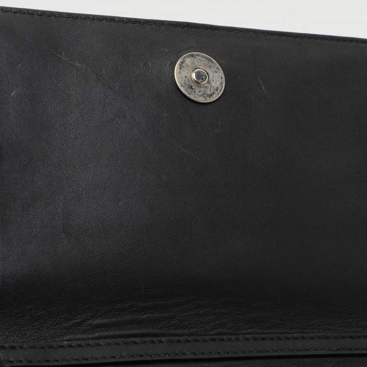 Pre Owned Roberto Cavalli Black Leather Chain Clutch