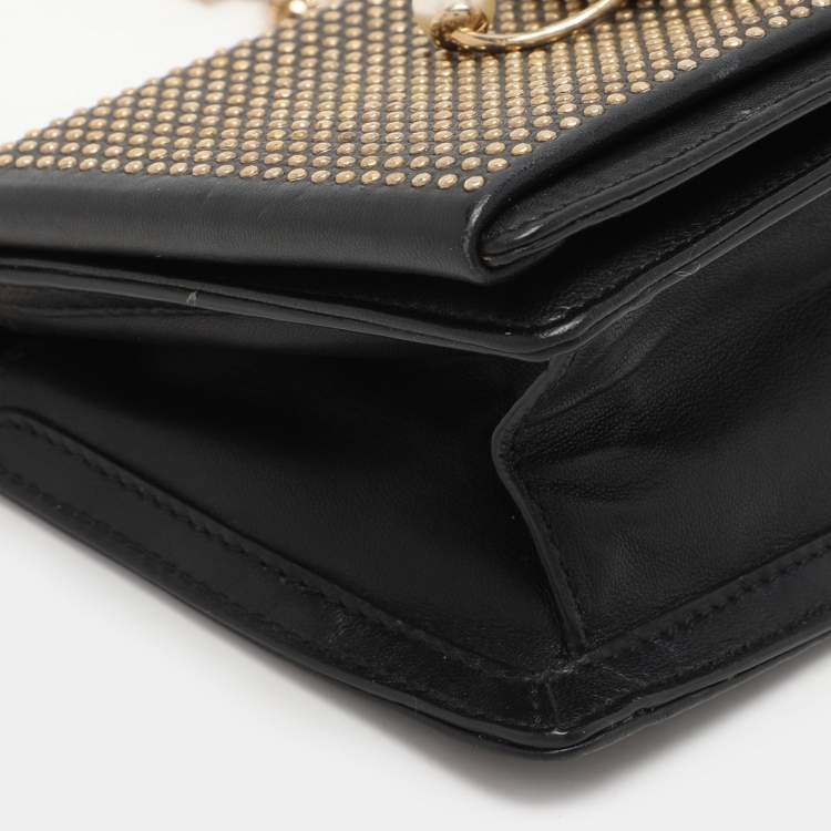 Pre Owned Roberto Cavalli Black Leather Chain Clutch