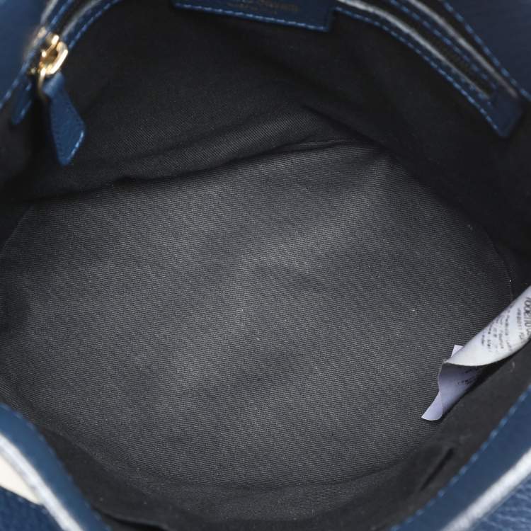 Pre Owned Roberto Cavalli Blue Leather Bucket Bag