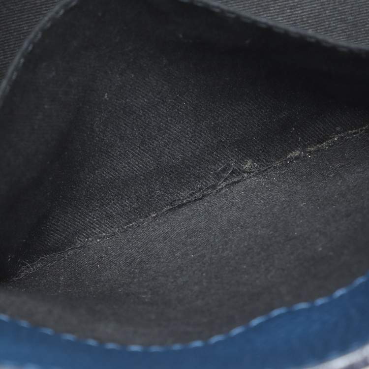 Pre Owned Roberto Cavalli Blue Leather Bucket Bag