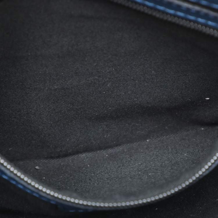 Pre Owned Roberto Cavalli Blue Leather Bucket Bag