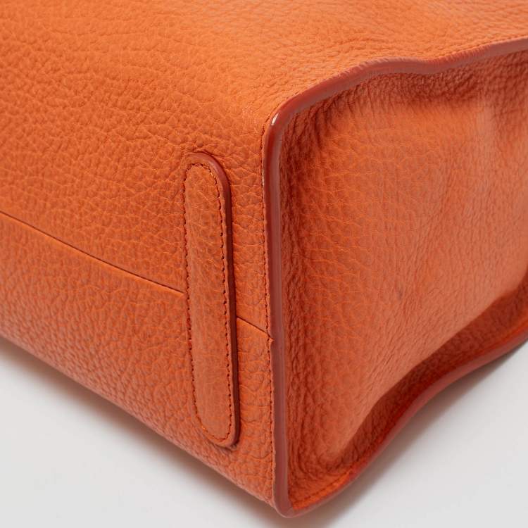 Pre Owned Roberto Cavalli Orange Leather Florence Tote
