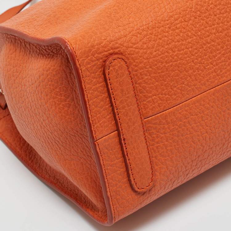 Pre Owned Roberto Cavalli Orange Leather Florence Tote