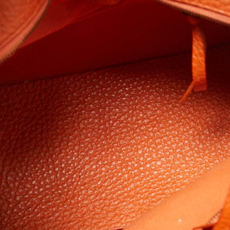 Pre Owned Roberto Cavalli Orange Leather Florence Tote
