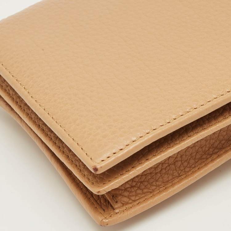 Pre Owned Roberto Cavalli Beige Leather Wallet on Chain