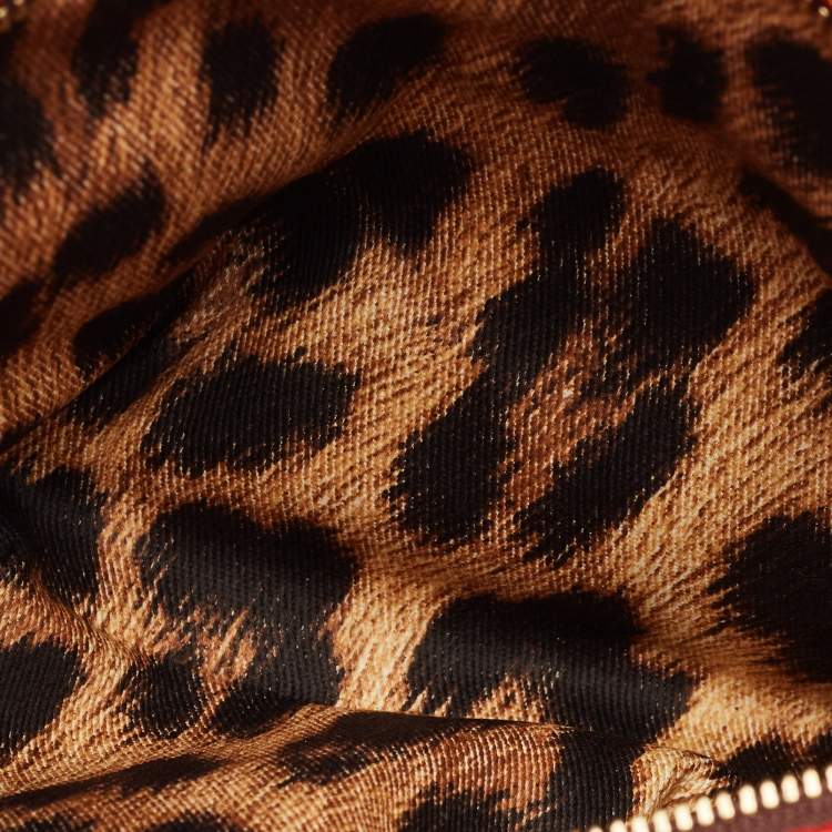 Pre Owned Roberto Cavalli Orange Leather RC Logo Zip Aound Clutch