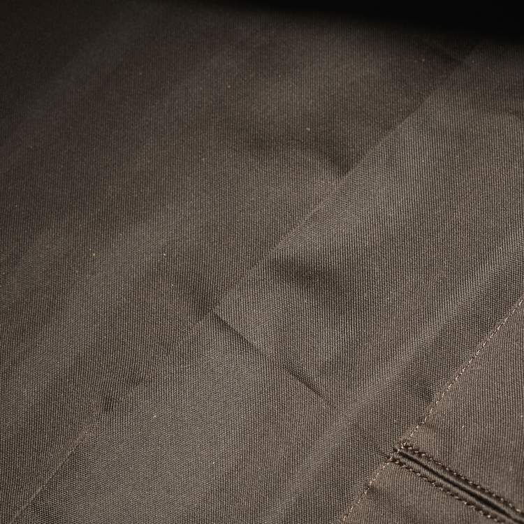 Pre Owned حقيبة يد روبerto cavalli قماش ونقشة فهد بني وجلد سوستة علوية