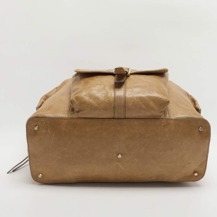 Pre Owned Roberto Cavalli Beige Leather Satchels