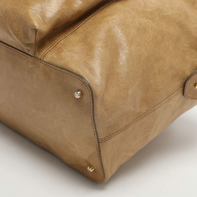 Pre Owned Roberto Cavalli Beige Leather Satchels