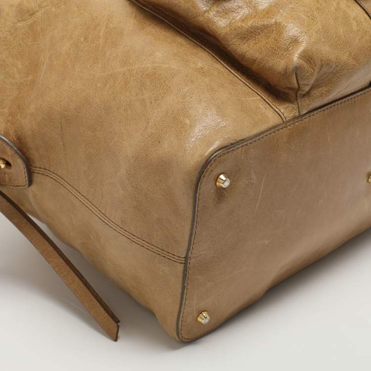 Pre Owned Roberto Cavalli Beige Leather Satchels