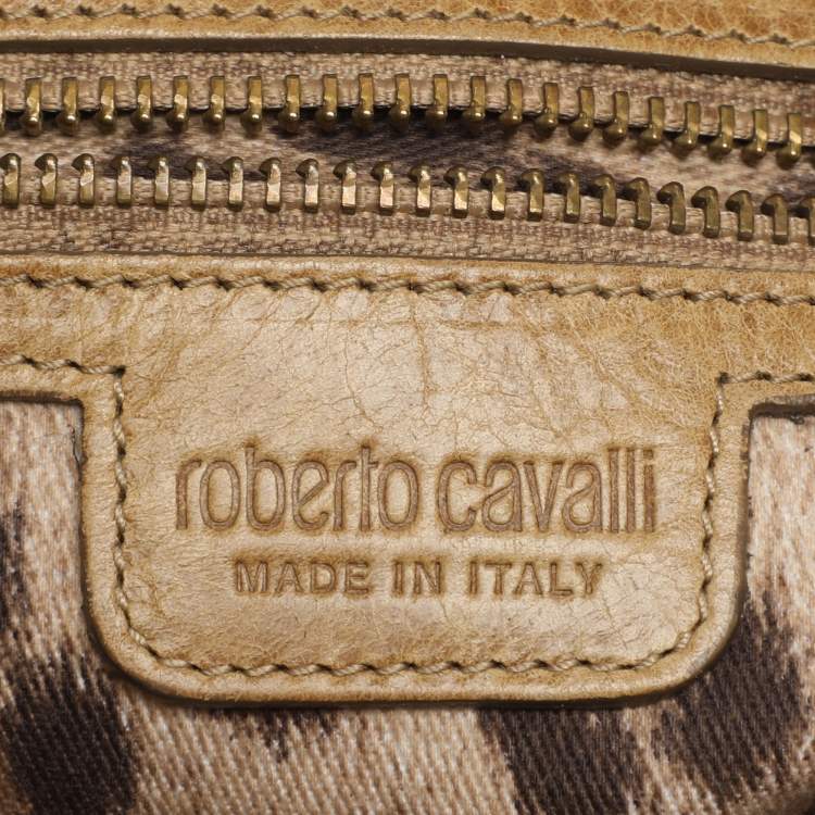 Pre Owned Roberto Cavalli Beige Leather Satchels