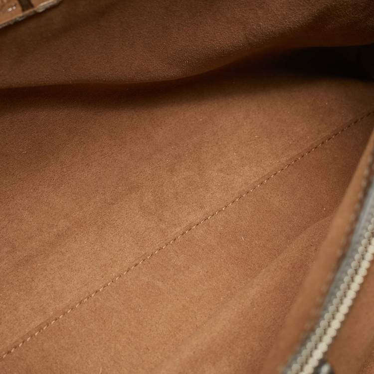 Pre Owned Roberto Cavalli Silver Alligator Chain Flap Satchel