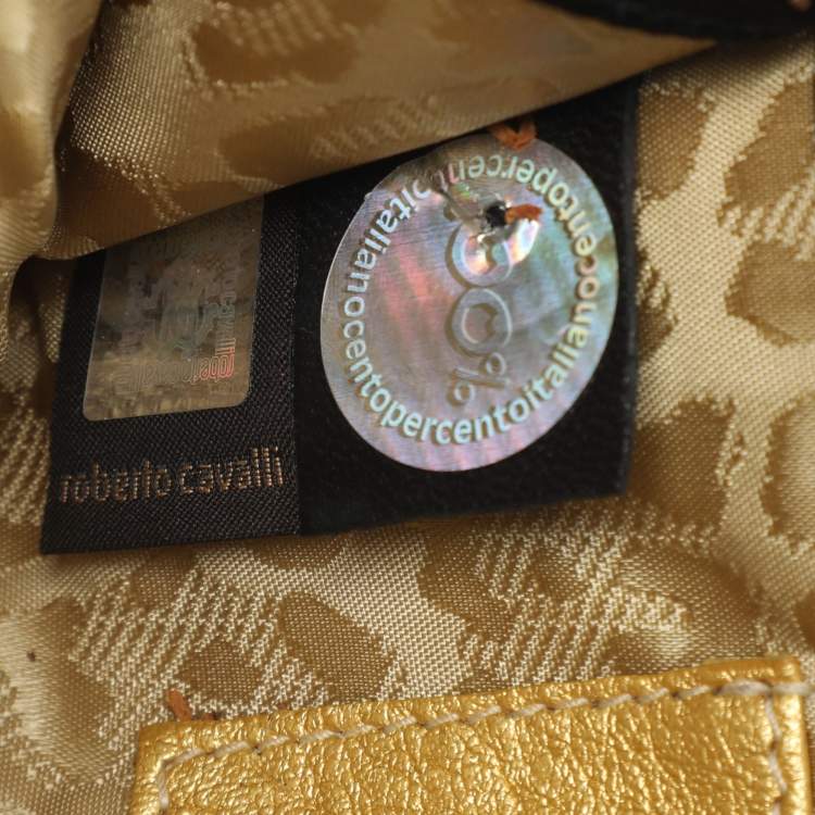 مملوكة مسبقًا Roberto Cavalli Black Satin Clutch