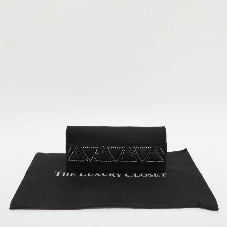 مملوكة مسبقًا Roberto Cavalli Black Satin Clutch