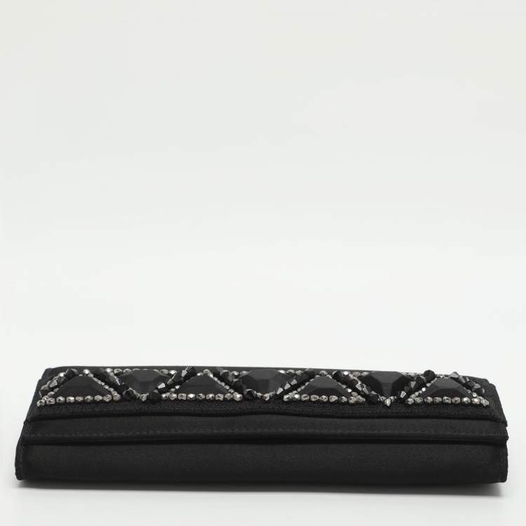 مملوكة مسبقًا Roberto Cavalli Black Satin Clutch