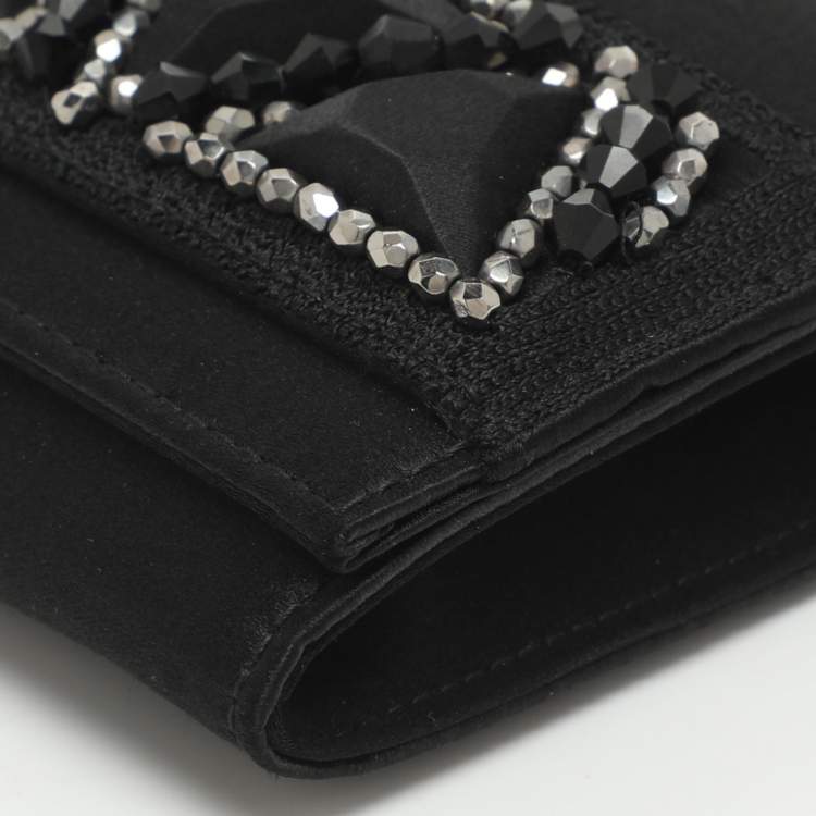 مملوكة مسبقًا Roberto Cavalli Black Satin Clutch