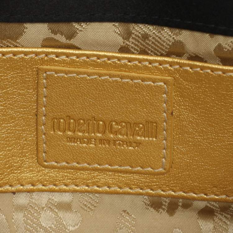 مملوكة مسبقًا Roberto Cavalli Black Satin Clutch