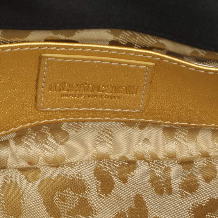 مملوكة مسبقًا Roberto Cavalli Black Satin Clutch