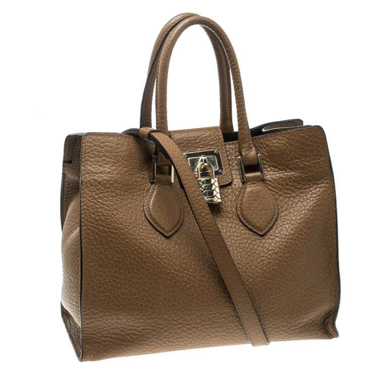 Pre Owned Roberto Cavalli Brown Leather Florence Tote