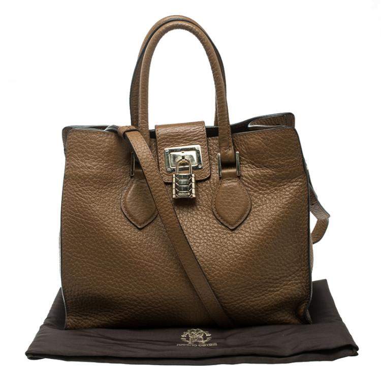 Pre Owned Roberto Cavalli Brown Leather Florence Tote