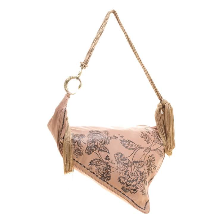 Pre Owned Roberto Cavalli Dusty Pink Leather Shoulder Bag