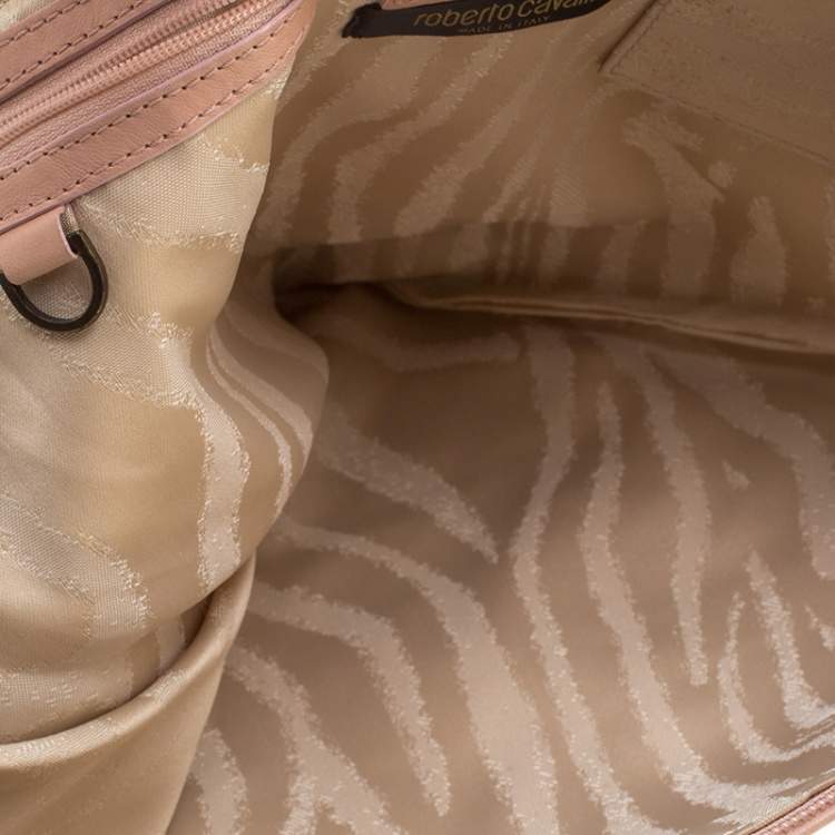 Pre Owned Roberto Cavalli Dusty Pink Leather Shoulder Bag