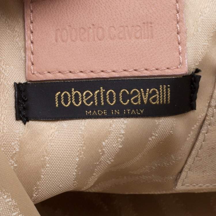 Pre Owned Roberto Cavalli Dusty Pink Leather Shoulder Bag