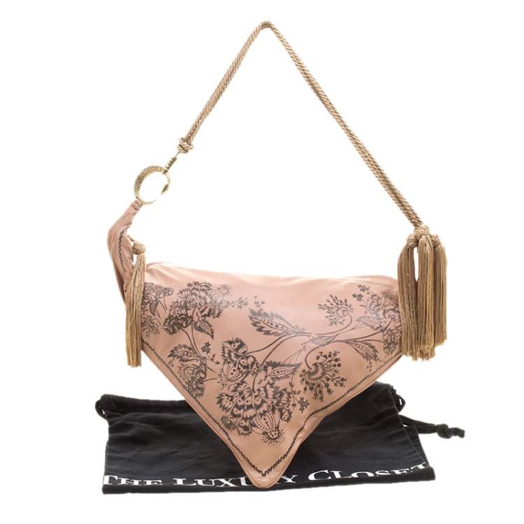 Pre Owned Roberto Cavalli Dusty Pink Leather Shoulder Bag