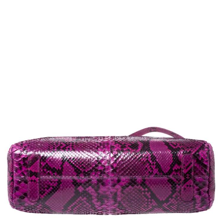 Pre Owned Roberto Cavalli Purple Python Doctor Diva Shoulder Bag 